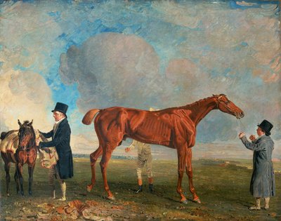 ソーンヒル氏の「セーラー」、栗色の競走馬と花婿と調教師 作： Benjamin Marshall