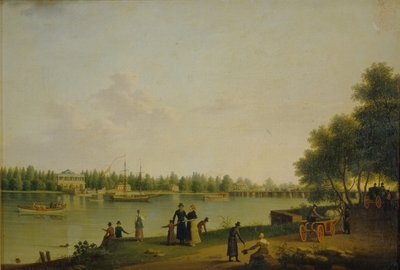 1804年、サンクトペテルブルク近くのストロガノフ王子のダーチャのビュー 作： Benjamin Paterssen