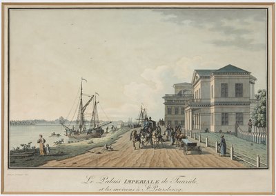 タウライド宮殿の眺め - ベンジャミン・パテルセン（1748-1815）。エッチング、水彩画、1806年以前。サンクトペテルブルク国立歴史博物館 作： Benjamin Patersson