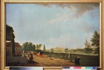 サンクトペテルブルクのカメニー宮殿 (石の島) の眺め。 ベンジャムン・パテルセン（1748-1815）による絵画、キャンバスに油彩 作： Benjamin Patersson