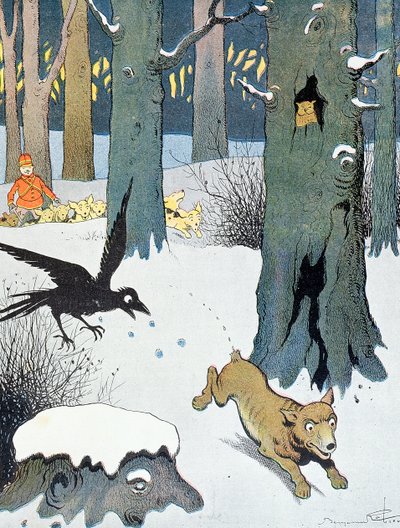 「Le Roman de Renard」のイラスト、1900年頃（カラーリソ） 作： Benjamin Rabier