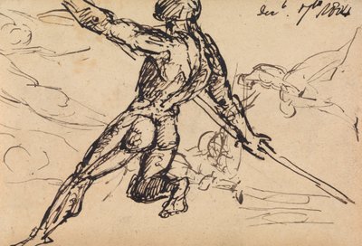Estudos de figura de um homem nu com lança 作： Benjamin Robert Haydon
