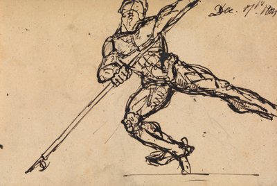 Estudo de figura de um homem nu com uma lança 作： Benjamin Robert Haydon