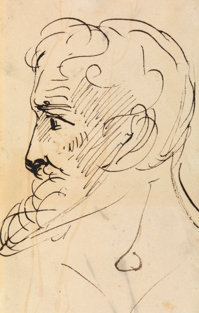 男性のプロフィールの肖像研究 作： Benjamin Robert Haydon
