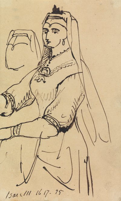 頭飾りをかぶった女性の習作 作： Benjamin Robert Haydon