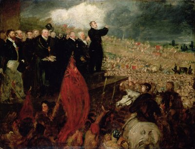 1832年5月16日、バーミンガムのニューホールヒルでの労働組合総会 作： Benjamin Robert Haydon