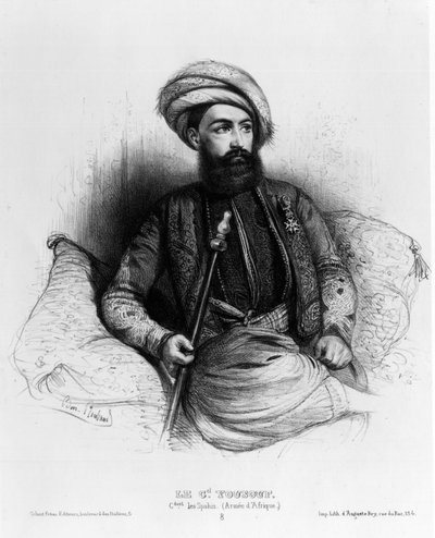 ジュゼッペ・ヴァンティーニ（またはヴァニーティ）、通称ユスフ（1809-1866）、スパイス（アフリカ軍）の司令官（絵 作： Benjamin Roubaud
