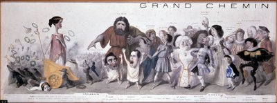 Le grand chemin de la posterity: representation of tragedy and comedy - Lithography by Benjamin Roubaud, Maison de Balzac, Paris 作： Benjamin Roubaud