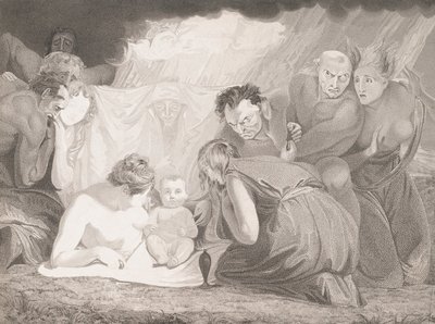 自然と情熱が出席する幼児シェイクスピア、1799。 作： Benjamin Smith