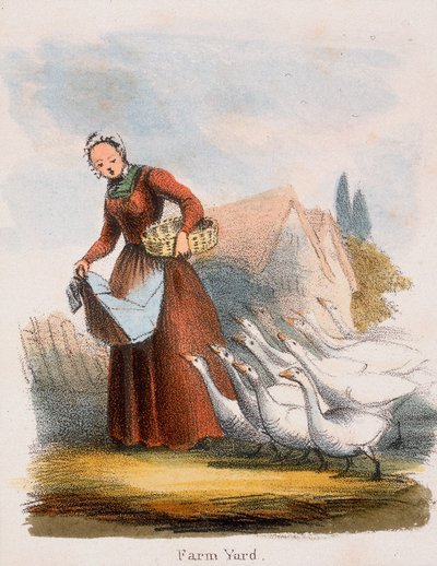 ファームヤード、c1845 作： Benjamin Waterhouse Hawkins