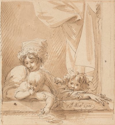 母と二人の子供 作： Benjamin West