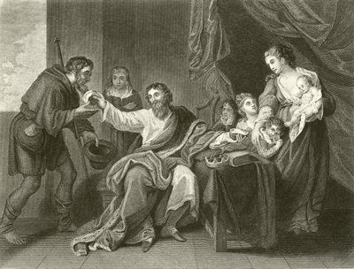 パンを分割するアルフレッド 作： Benjamin West
