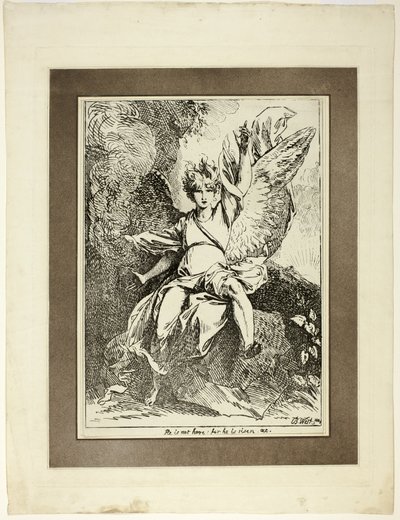 復活の天使、ポリオートグラフィーの標本の創刊号から 作： Benjamin West