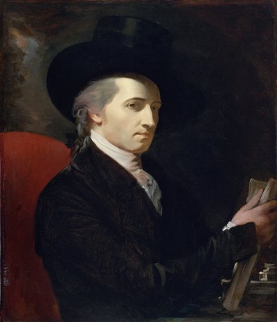 "Autoportrait" (自画像) Peinture de Benjamin West (1738-1820) - Oil on canvas Dim 78,7x67,9 cm Private Collection 作： Benjamin West