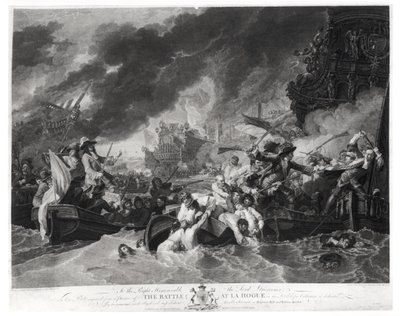 ハーグの戦い、1692年5月29日、ウィリアムウォレット（1735-85）1781（アクアチント）によって彫刻 作： Benjamin West