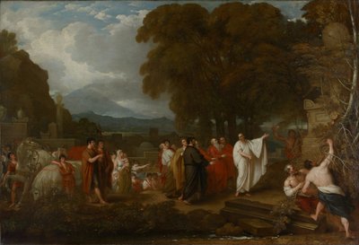 アルキメデスの墓を発見するキケロ 作： Benjamin West