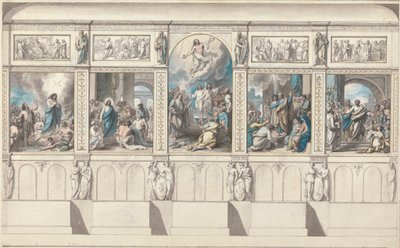 啓示宗教礼拝堂の壁のデザイン 作： Benjamin West