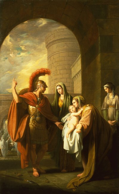 アンドロマケの休暇を取るヘクトル 作： Benjamin West