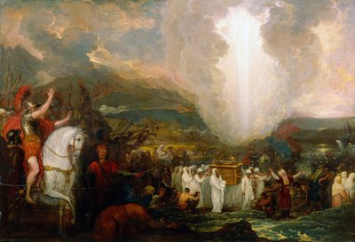 1800年、契約の箱とともにヨルダン川を通過するジョシュア 作： Benjamin West