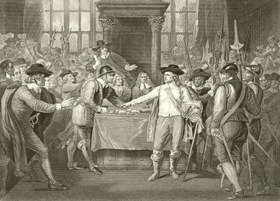 長い議会を解散するオリバー・クロムウェル 作： Benjamin West