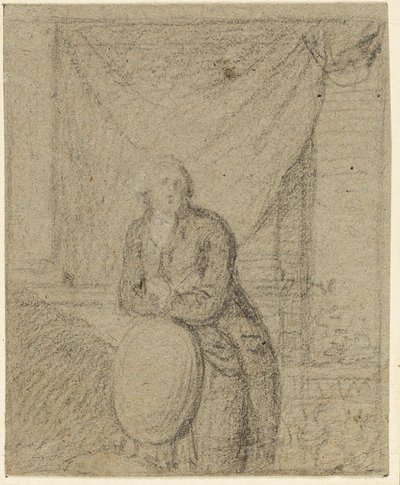 窓の前に立つ男の肖像 作： Benjamin West