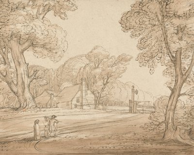 ウィンザー フォレストの道路シーン 作： Benjamin West