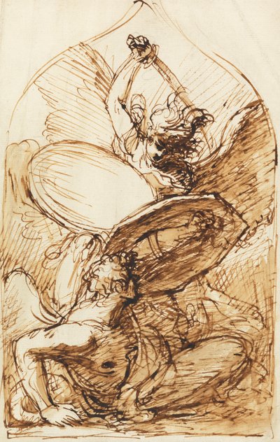 聖ミカエルとルシファー 作： Benjamin West