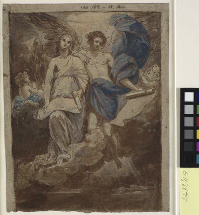 羊飼いに現れる天使の絵のための習作、1774年 作： Benjamin West