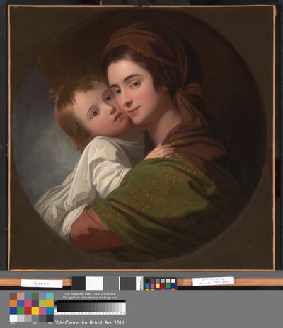 芸術家の妻エリザベスと息子のラファエル 作： Benjamin West
