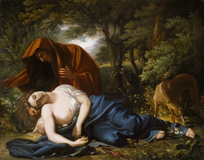 1770年のプロクリスの死、1803年の修正 作： Benjamin West