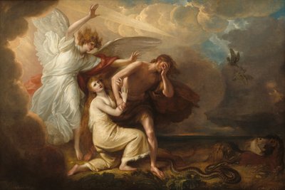 楽園からのアダムとイブの追放 作： Benjamin West
