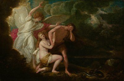 楽園からのアダムとイブの追放 作： Benjamin West