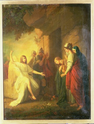 墓地の女たち-キリストの墓の天使1768 作： Benjamin West