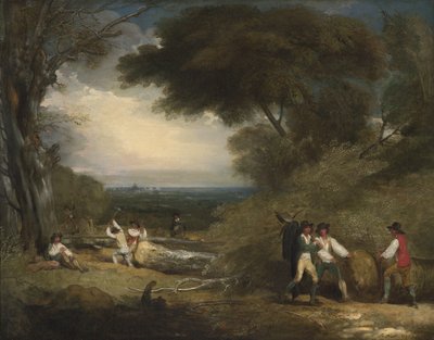 ウィンザー公園の木こり（キャンバスに油彩） 作： Benjamin West