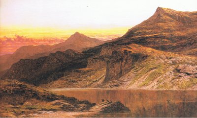 ウェールズの夕日、雑誌または本の出典不明 作： Benjamin Williams Leader