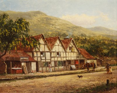 オールドブラックスミスショップ、グレートマルバーン、1871年 作： Benjamin Williams Leader