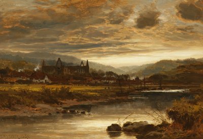 ティンタン修道院、ウェールズ、1889 作： Benjamin Williams Leader