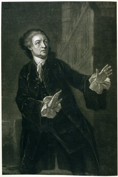 ハムレットとしてのデビッド・ギャリック（1717-79） 作： Benjamin Wilson