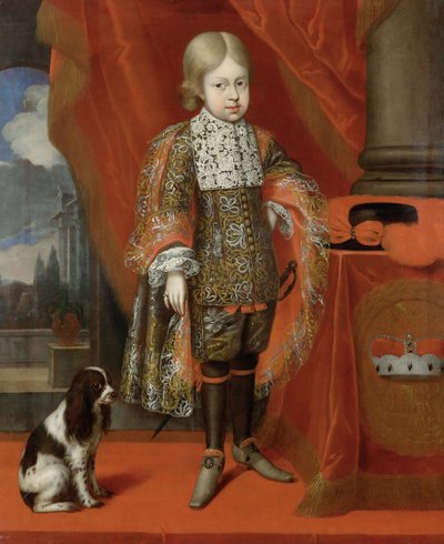 犬を連れた6歳の未来の皇帝ジョセフ1世1678〜1711年、1684年、1684年 作： Benjamin von Block
