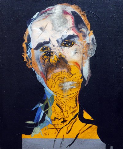 50 Major Writers In History : Philip Roth, 2015 (キャンバスに油彩、アクリル) 作： Benoit Erwann Boucherot