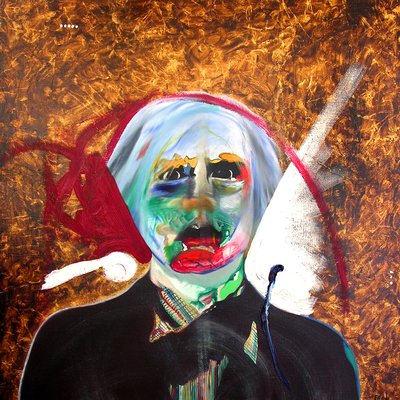 肖像画：アンディ・ウォーホルとセバスチャン, 2005 (油彩、金箔、キャンバス) 作： Benoit Erwann Boucherot