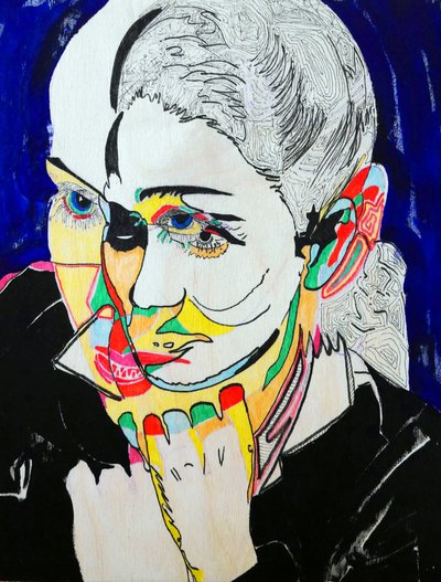 肖像画：ガブリエル・ロイ、2021年（油彩、アクリル、木製パネル） 作： Benoit Erwann Boucherot