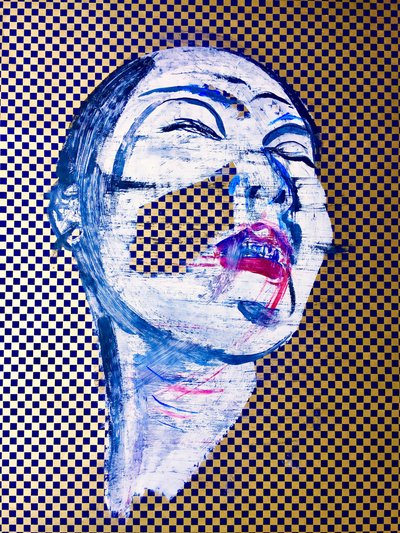 オーバーポートレート、2022年（アクリル、紙） 作： Benoit Erwann Boucherot