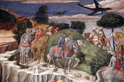 イタリア語：「三博士の旅：若き王のガスパール行列 作： Benozzo Gozzoli