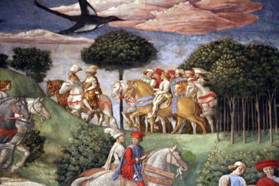 イタリア語：「三博士の旅：若き王のガスパール行列 作： Benozzo Gozzoli