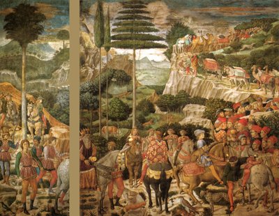 イタリア語：マギの旅：メルキオールの老王の行列 作： Benozzo Gozzoli