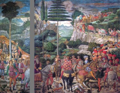 イタリア語：マギの旅：メルキオールの老王の行列 作： Benozzo Gozzoli