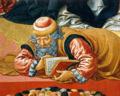 アラブの哲学者アヴェロエス、「聖トマス・アクィナスの勝利」より抜粋 作： Benozzo di Lese di Sandro Gozzoli