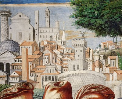 ローマ市の建築（「聖アウグスティヌスの物語」からの抜粋 作： Benozzo di Lese di Sandro Gozzoli