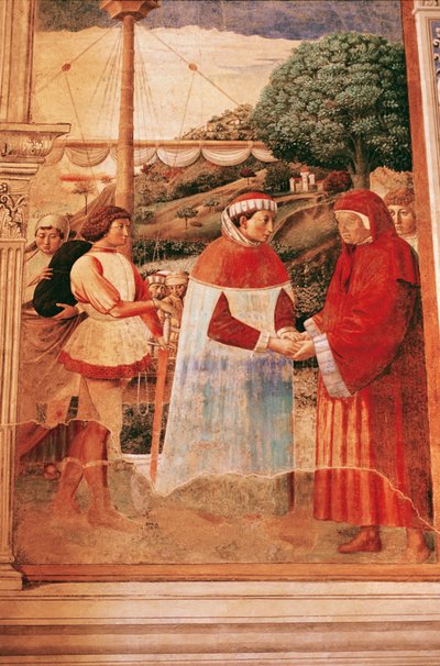 オスティアに到着したアウグスティヌスがローマに向かう。 作： Benozzo di Lese di Sandro Gozzoli